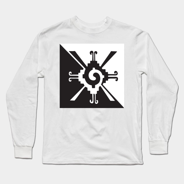 Black and White Hunabku Abstract Art Long Sleeve T-Shirt by BruceALMIGHTY Baker